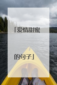 爱情甜蜜的句子