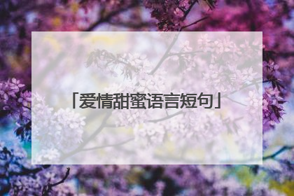 爱情甜蜜语言短句