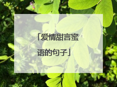 爱情甜言蜜语的句子