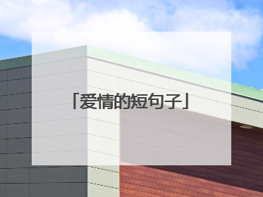 爱情的短句子