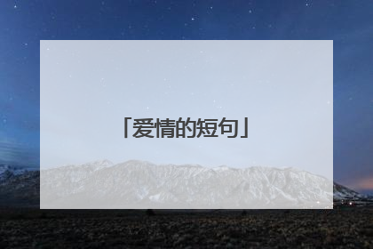 爱情的短句