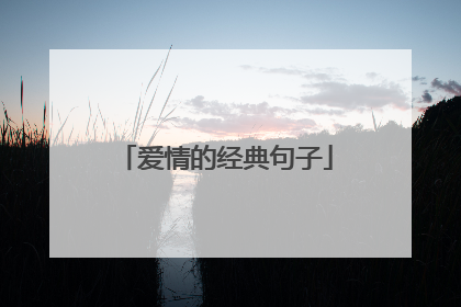 爱情的经典句子