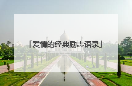 爱情的经典励志语录