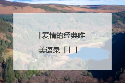 爱情的经典唯美语录「」