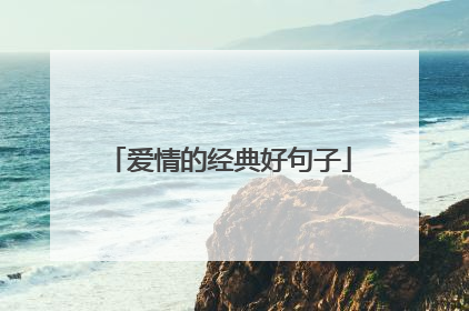 爱情的经典好句子