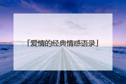 爱情的经典情感语录