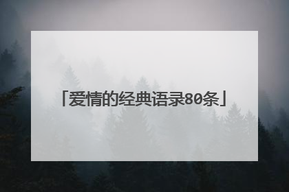 爱情的经典语录80条