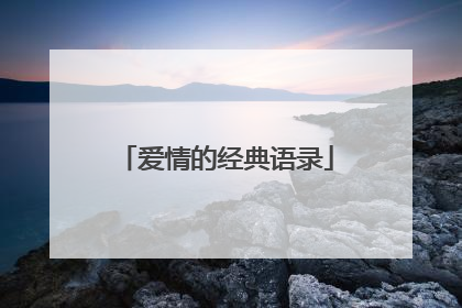 爱情的经典语录