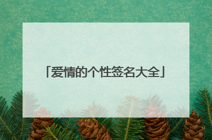 爱情的个性签名大全