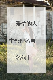 爱情的人生哲理名言名句