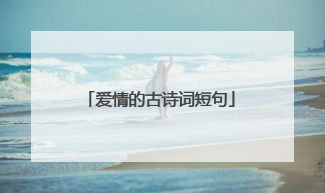 爱情的古诗词短句