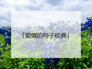 爱情的句子经典