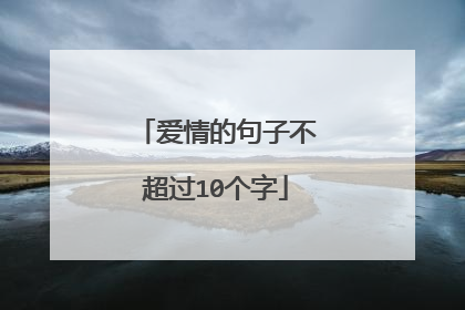 爱情的句子不超过10个字
