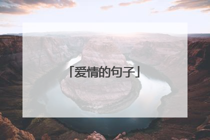 爱情的句子