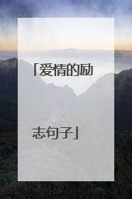 爱情的励志句子