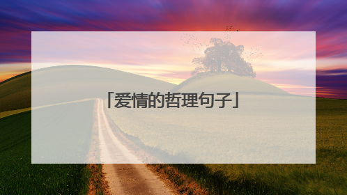 爱情的哲理句子