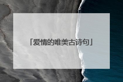 爱情的唯美古诗句