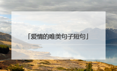 爱情的唯美句子短句