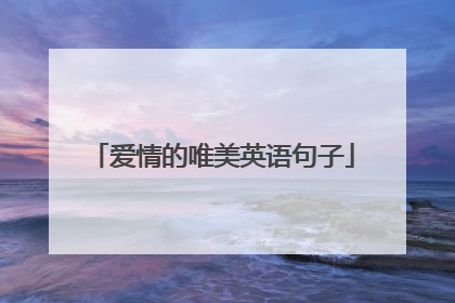 爱情的唯美英语句子