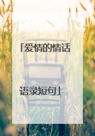 爱情的情话语录短句