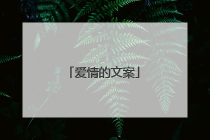 爱情的文案