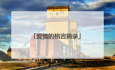爱情的格言摘录