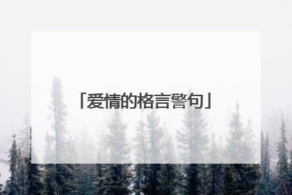 爱情的格言警句