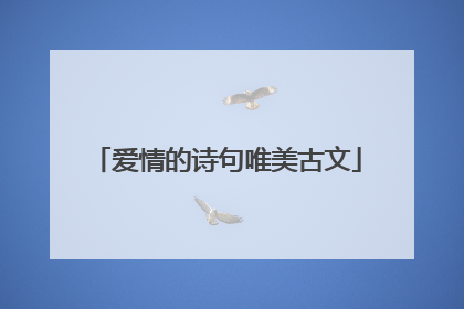 爱情的诗句唯美古文