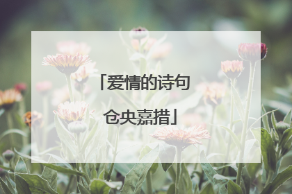 爱情的诗句 仓央嘉措