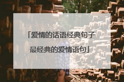 爱情的话语经典句子 最经典的爱情语句