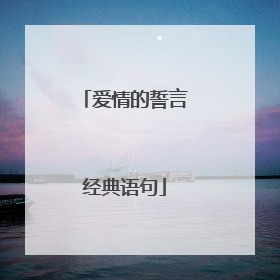 爱情的誓言经典语句