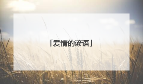 爱情的谚语