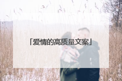 爱情的高质量文案
