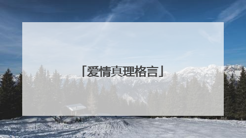 爱情真理格言