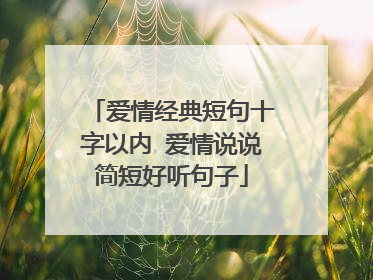 爱情经典短句十字以内 爱情说说简短好听句子