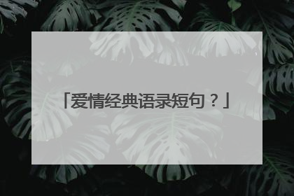 爱情经典语录短句？