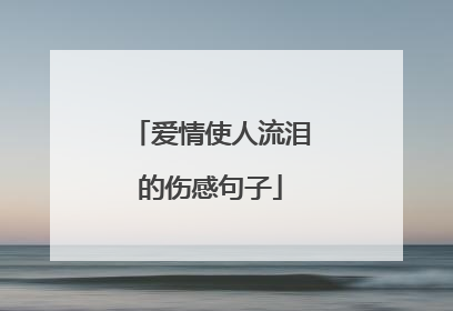爱情使人流泪的伤感句子