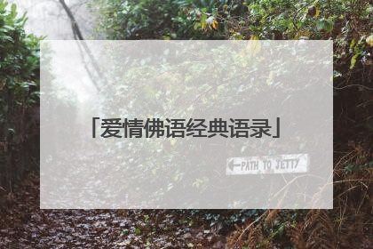 爱情佛语经典语录