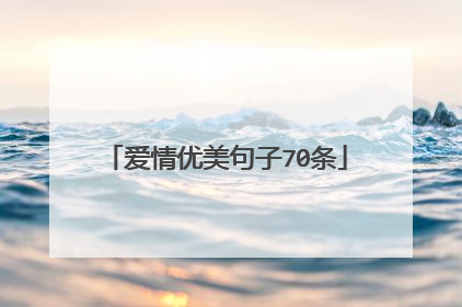 爱情优美句子70条