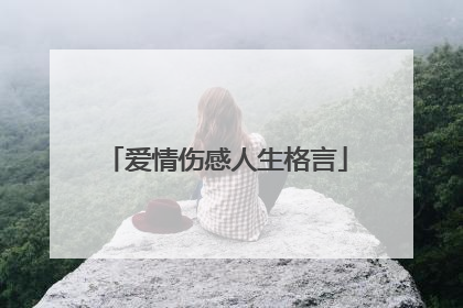 爱情伤感人生格言