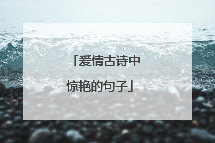 爱情古诗中惊艳的句子