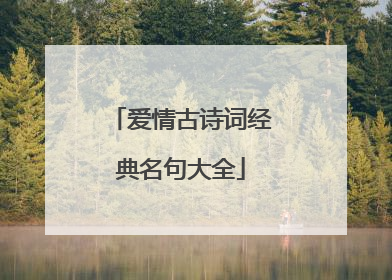 爱情古诗词经典名句大全