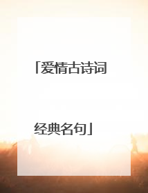 爱情古诗词经典名句