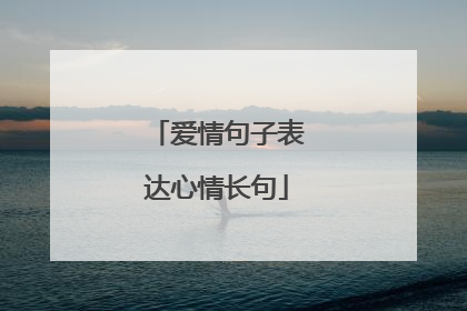 爱情句子表达心情长句