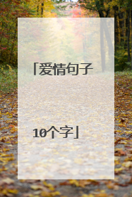 爱情句子10个字