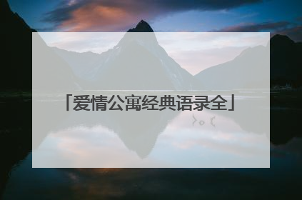 爱情公寓经典语录全