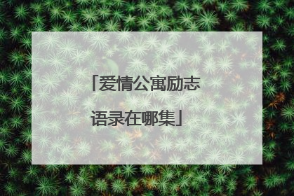 爱情公寓励志语录在哪集