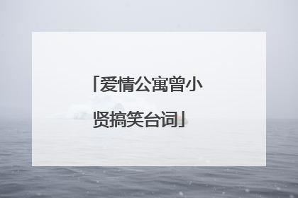 爱情公寓曾小贤搞笑台词