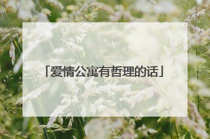 爱情公寓有哲理的话