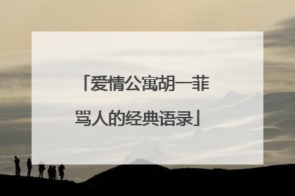 爱情公寓胡一菲骂人的经典语录